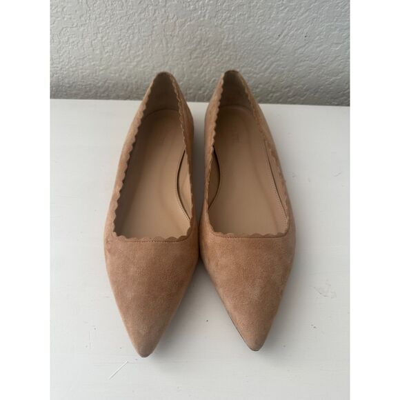 J Crew Harper Scalloped Suede Flats Size 10.5 - Picture 2 of 7